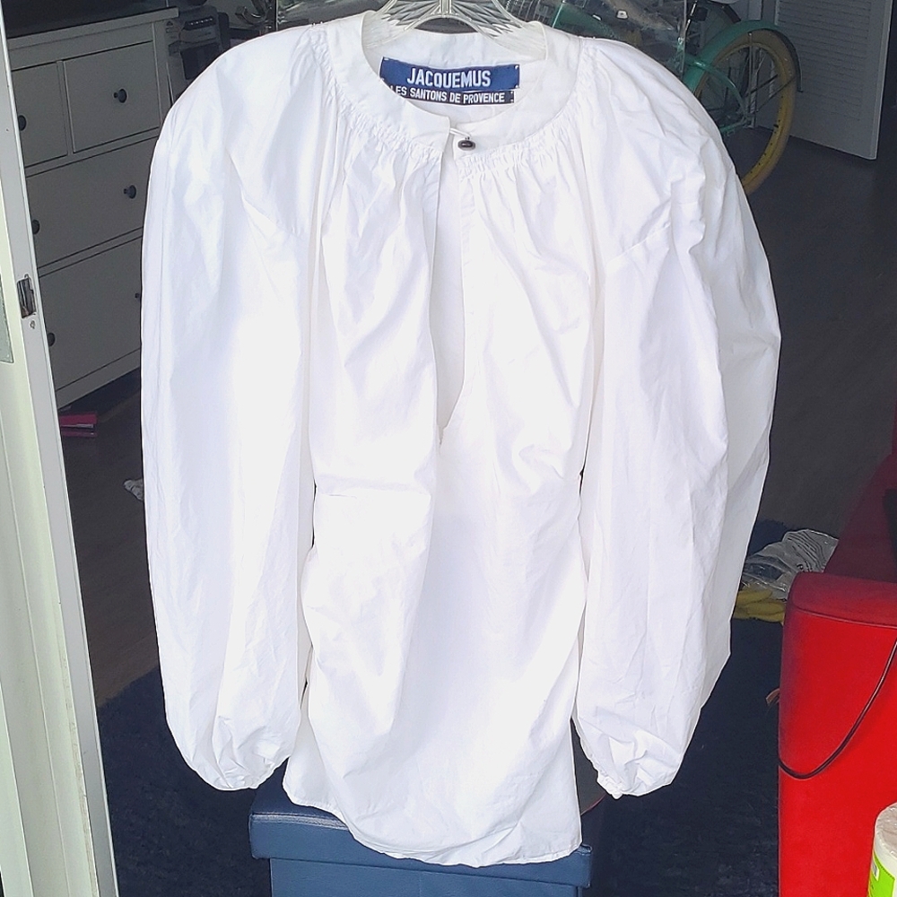 Jacquemus White Puffy Sleeve Dress